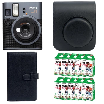 Комплект Камера для миттєвого друку Fujifilm Instax Mini 41 + Фотопапір на 100 фото (5 картриджі х 20 знімків) + Чорний фотоальбом на 108 фото + Чорний чохол