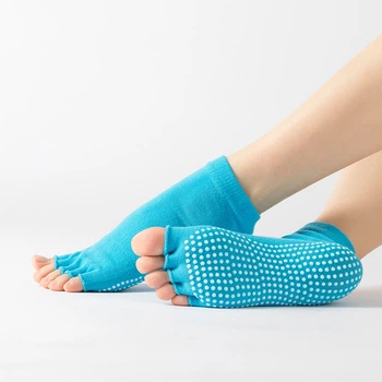 Шкарпетки для йоги без пальців блакитні One Size