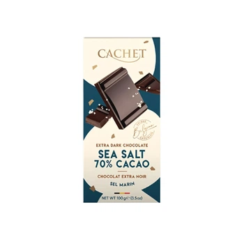 Шоколад Cachet черный 70% с морской солью, 100 г