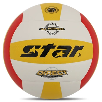 Мяч волейбольный клееный PU STAR DIRECT VB4055-34_Белый-желтый