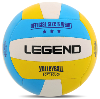 Мяч волейбольный сшит машинным способом PVC Legend VB-3861_Желтый-голубой-белый