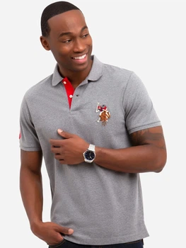 Поло довге чоловіче U.S. Polo Assn 113046-8800A(Campus Heather Gray) XL Сіре (786667453082)
