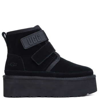 Жіночі уггі Платформа Ньюмел Чоботи Чорні Замша з Пасками Ugg Neumal Platform Velcro Black (39, чорний)