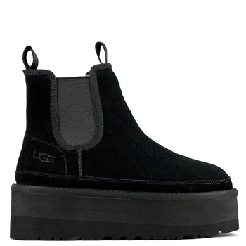 Жіночі уггі Платформа Ньюмел Чоботи Чорні Замша з Пасками Ugg Neumel Chelsea Black Platform (39, чорний)