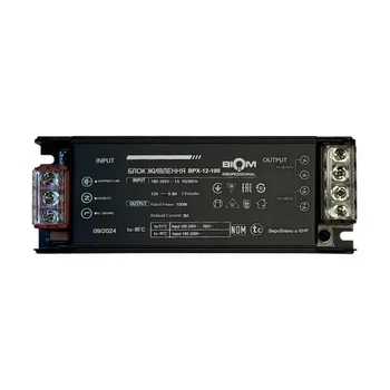 Блок питания BIOM PROFESSIONAL DC12 100W BPX-12-100 8А алюминиевый 12V IP20