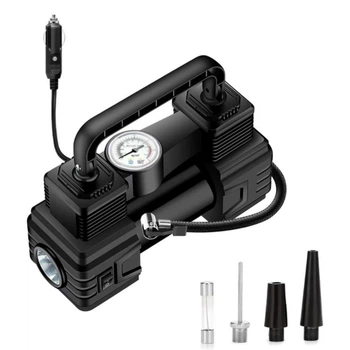 Автомобильный компрессор 12В, 150 PSI, 35 л/мин с LED-фонарем,черный