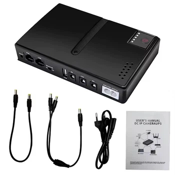 ДБЖ UPS для Роутера DC1018L+AKB 10400 mAh вихід 12V/ 9V + USB 5V + POE (Змінні АКБ 18650 4шт у комплекті) BLACK