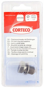 Пробка маслозливного отвору Corteco (220125S)