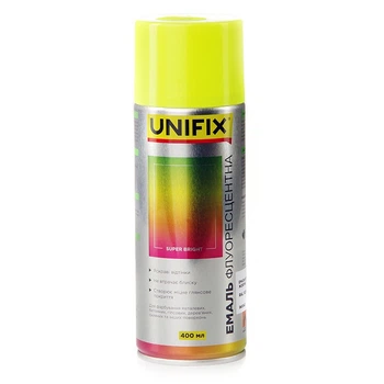 Эмаль акриловая флуоресцентная RAL 1026 Желтый 400мл UNIFIX (941043)