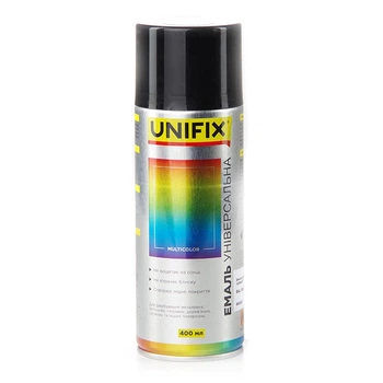 Эмаль акриловая универсальная RAL 9005 Черный глянец 400мл UNIFIX (941032)