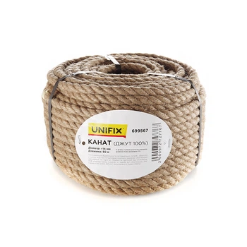 Канат (джут 100%) 14мм 50м UNIFIX (699567)
