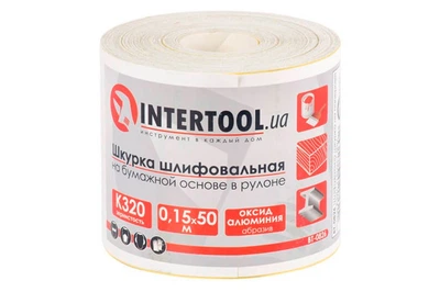 Шліфувальна шкурка Intertool 115 мм x 50 м x P320 папір (BT-0826)