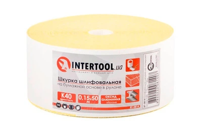 Шліфувальна шкурка Intertool 115 мм x 50 м x P40 папір (BT-0814)