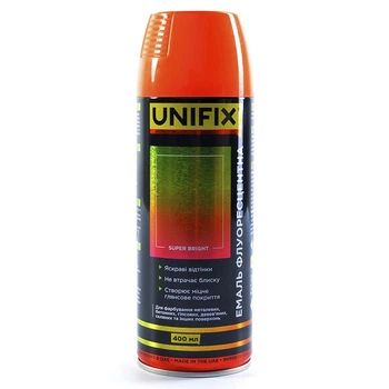 Эмаль флуоресцентная акриловая оранжевый 400мл UNIFIX (951060)