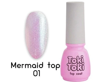 Топ для ногтей с шимером перламутровый (розовый) Mermaid 01 Toki Toki 5 мл
