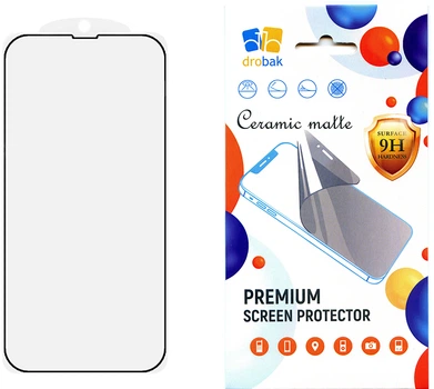 Защитное стекло для смартфона Apple iPhone 16e Drobak Matte Ceramics Anty Spy Black (595987)