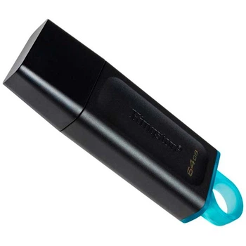 Флеш пам‘ять Kingston DataTraveler DT Exodia 64GB USB 3.2 портативний і легкий флешнакопичувач для ноутбуків, ПК Чорний-Бірюзовий