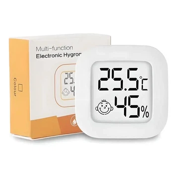 Комнатный мини термометр гигрометр CX-0726 цифровой с LED дисплеем Белый