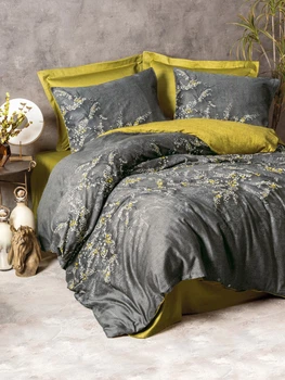 Постільна білизна євро розмір Cotton Box Lux Satin Libby Yesil антрацит