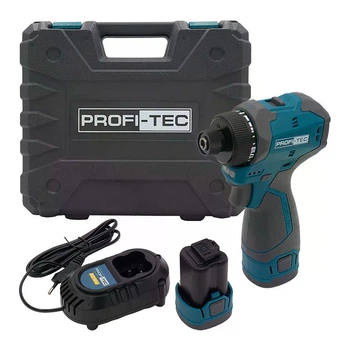 Акумуляторний шуруповерт PROFI-TEC PPCD5516Q Professional (16 В, безщітковий двигун, 55 Нм, хвостовик під біти 1/4″) 2×PPT1620 (2.0 Аг), ЗП BC16V, кейс (007153)