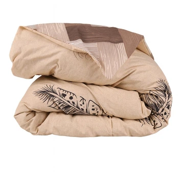 Пододеяльник Бязь Feather Harmony 155*215 см Коричневый с бежевым