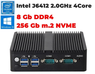 Неттоп Intel J6412 (2Ghz*4Core/8Gb/256Gb/2COM/2LAN/6USB)+Windows11 PRO UA