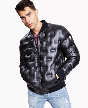 Куртка бомбер чоловіча зимова GUESS Men's Stamp Quilt Puffer Bomber Jacket S (44)