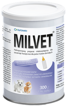 Preparat zastępujący mleko Eurowet Milvet dla szczeniąt i kociąt 300 g (5907785440418)