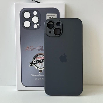 Чохол Ag + Silicone Glass Camera для Apple iPhone 13 , Graphite Black