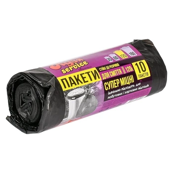 Пакети для сміття надміцні 120л 10шт/уп 70*105см Home KS-1023