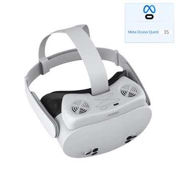 Маска - накладка DOBE на лицо + Охлаждающие вентиляторы для VR шлема очков виртуальной реальности Meta Oculus Quest 3S / Защита от пота / Skin Friendly материалы / Две сменные подушечки