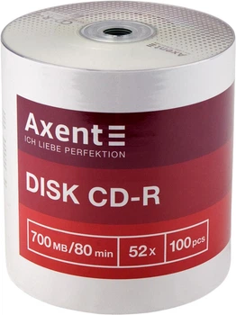 CD диск Axent для одноразовой записи информации 700 MB / 80 min 52x 100 шт (8101-A)