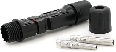 Конектор Voltronic MC4 Premium, 1000V, 30A, Мідь CN під затискач, під переріз 1.5-6mm2, під кабель 4-6mm, 0.5 mΩ, IP67, -40℃~105℃, вогнестійкість UL94-VO, Q1000.Black (YT16487)