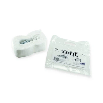 Трос буксир. стрічка 8 т х 5,0м х 75мм гачок/білий/пакет vitol
