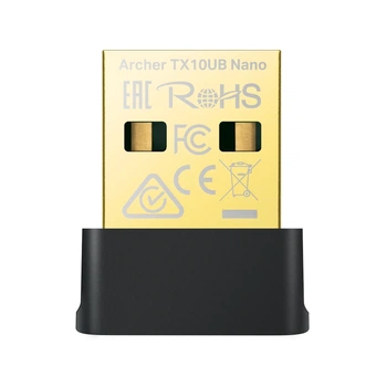 Беспроводной USB адаптер TP-Link Archer TX10UB Nano, USB 2.0, BLuetooth 5.3, Wi-Fi 6, 900 Mbps, 2.4/5 GHz, Black