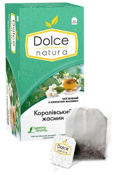 Чай пакетований китайський зелений з ароматом жасмину Dolce Natura Королівський Жасмин 25х2г