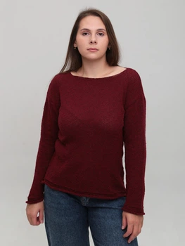 Свитер женский тонкий бордовый прямой 8529-7-Т ONE SIZE