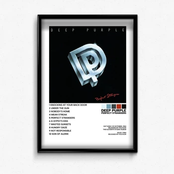 Постер в рамке с альбомом deep purple perfect strangers А4