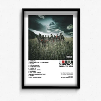 Постер в рамке с альбомом slipknot all hope is gone А4