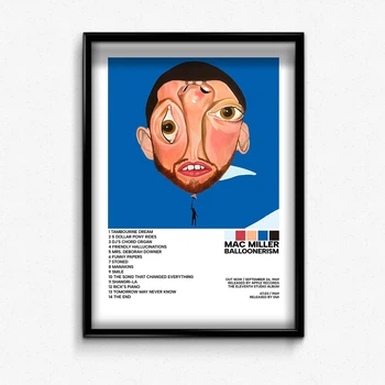Постер в рамке с альбомом mac miller balloonerism А4