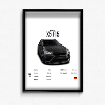 Постер в рамке bmw x5 f15 A4