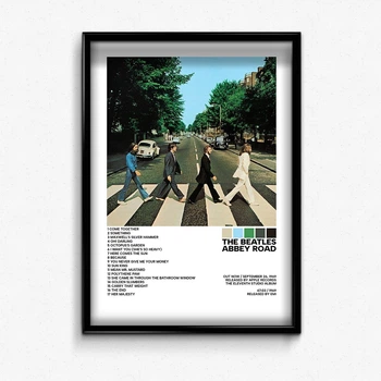 Постер в рамке с альбомом the beatles abbey road А2