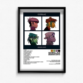 Постер в рамці з альбомом gorillaz demon days А4