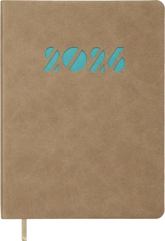 Щоденник датований 2026 Buromax Invisible зі штучної шкіри А5 336 сторінок Бежевий (BM.21154-28)