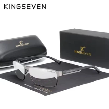 Мужские поляризационные солнцезащитные очки KINGSEVEN N7756 Gun Silver