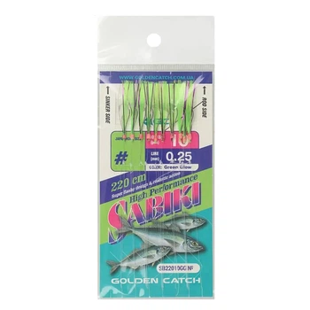 Самодур GOLDEN CATCH SABIKI SB22010YG № 8 (10 гачків), жовтий (ставрида, сарган, бичок, луфарь)