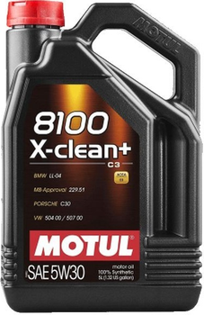 Моторне масло Motul 8100 X-clean+ 5W30 5 л (3374650257723)