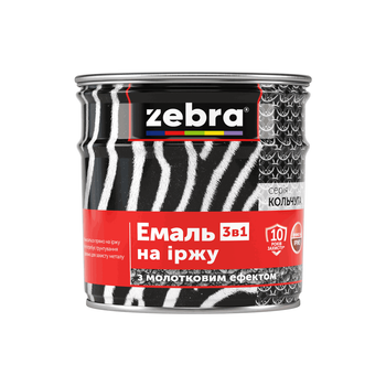 Эмаль антикоррозионная Zebra 3 в 1 Кольчуга Молотковая 22 медная 0,7 кг