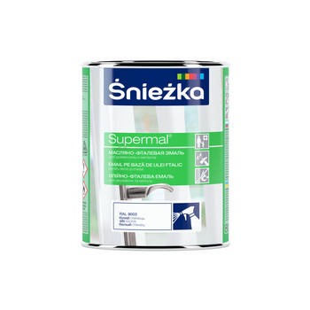 Емаль Sniezka масляно-фталевая Supermal белый глянец 0,8 л