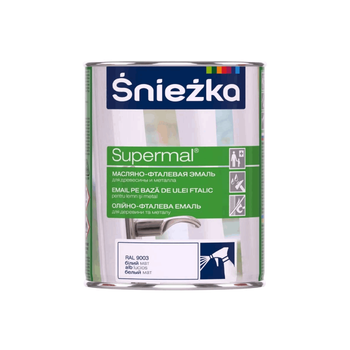 Емаль Sniezka масляно-фталевая Supermal белый мат 0,8 л